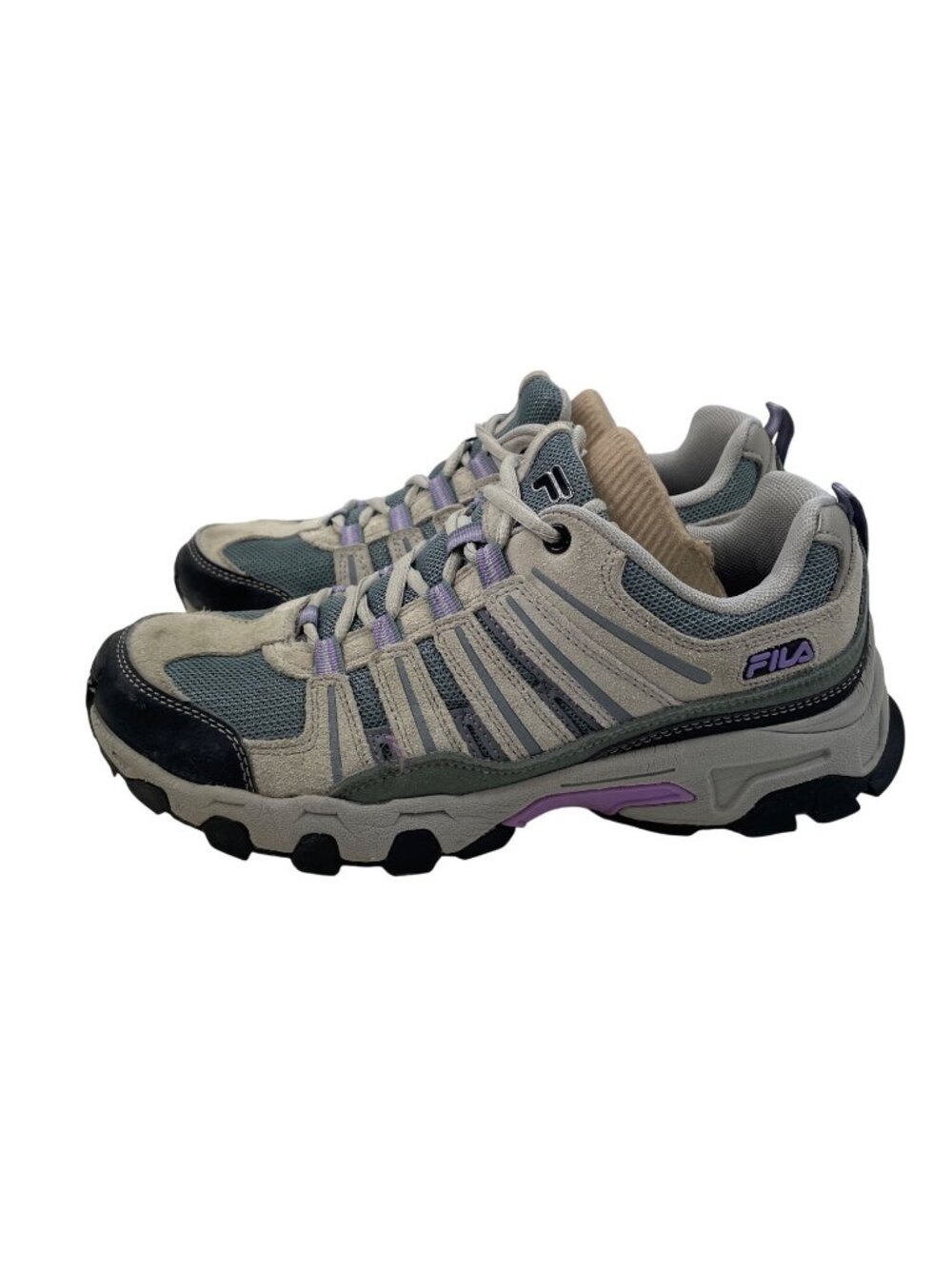 Fila Womens Day Hiker Trail Running Shoes Gray Purple Athletic Sneakers Size 9